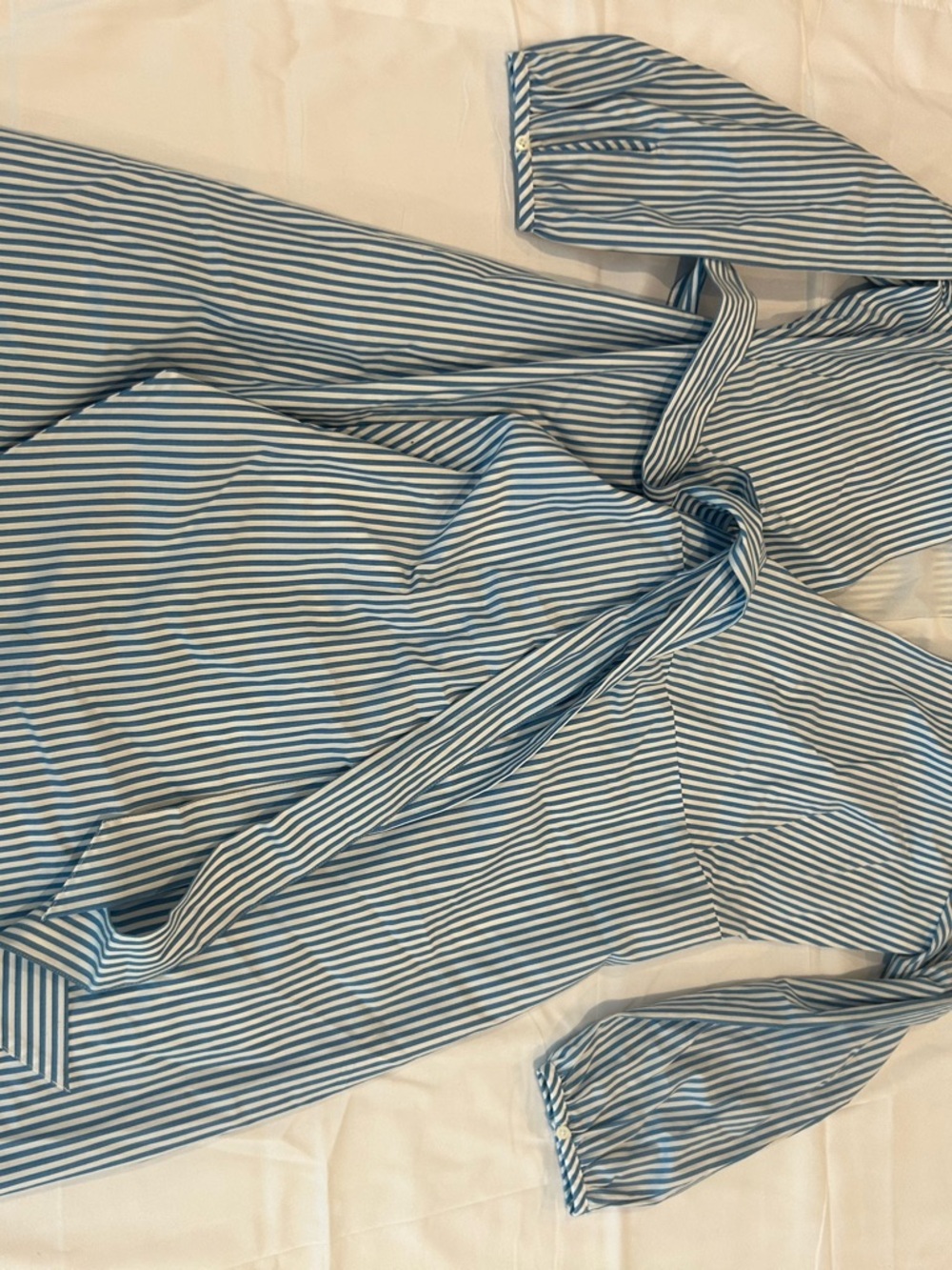 J. Crew Blue and White Striped Long Sleeve Dress